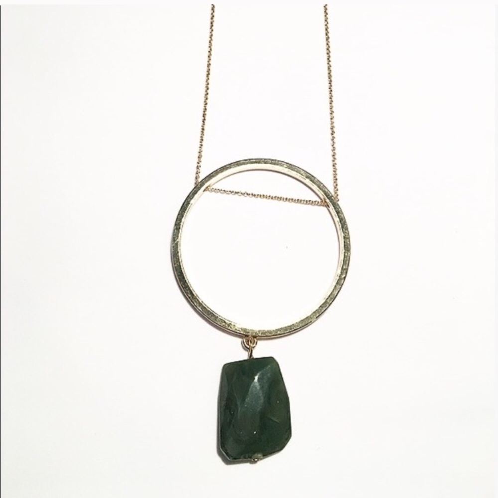 Emerald Hoop Necklace